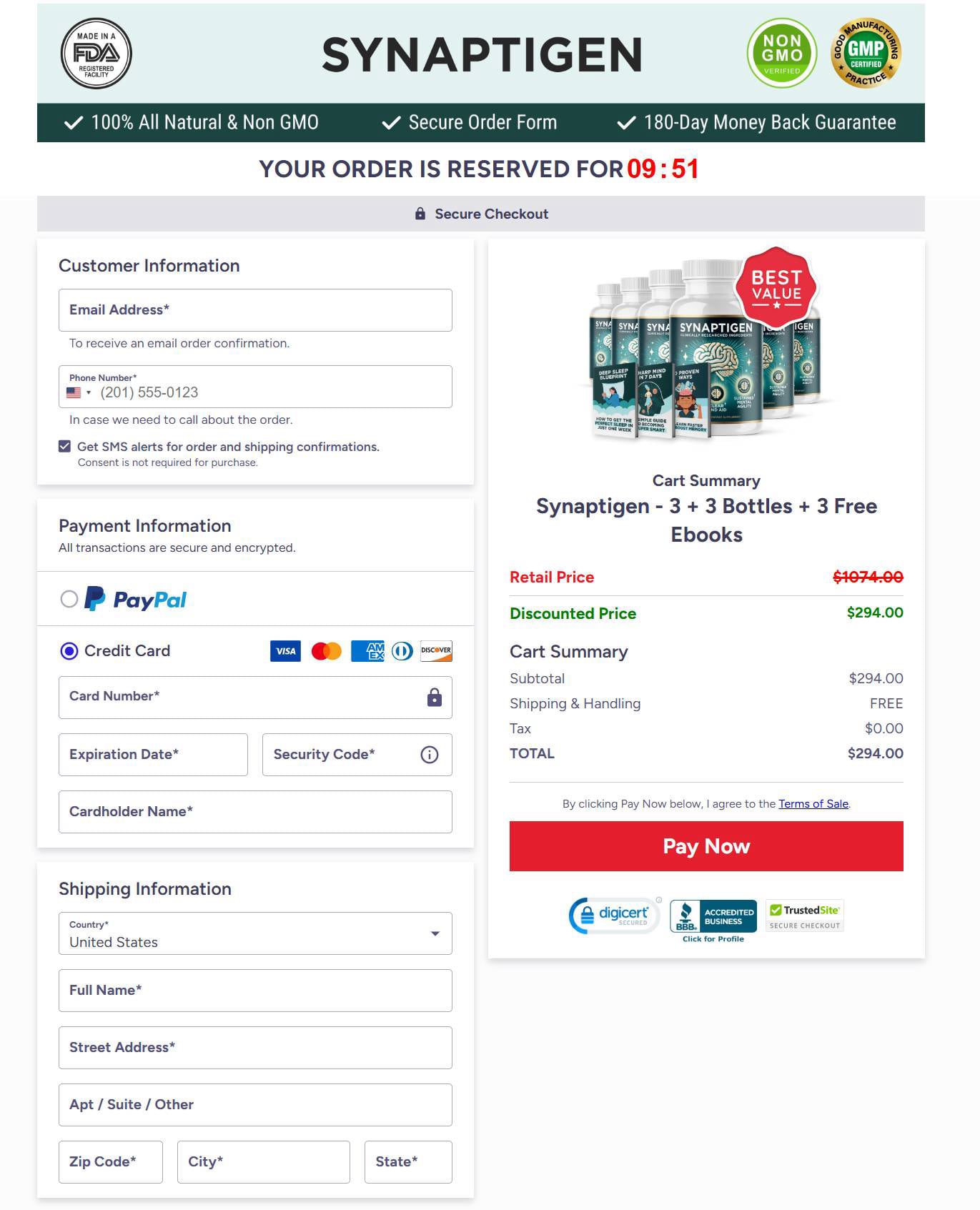 Synaptigen checkout